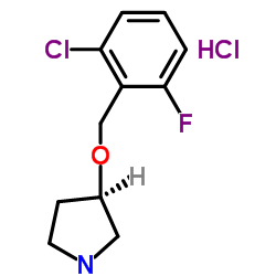 (3R)-3-[(2-Chloro-6-fluorobenzyl)oxy]pyrrolidine hydrochloride (1:1) Structure