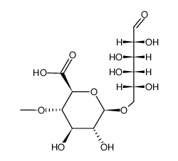 6-O-(4-O-甲基-β-D-吡喃葡萄糖醛酸)-D-半乳糖结构式