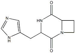 1,4-Diazabicyclo[4.2.0]octane-2,5-dione, 3-(1H-imidazol-5-ylmethyl)- Structure