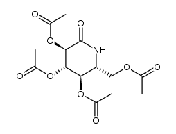 2,3,4,6-tetra-O-acetyl-5-amino-5-deoxy-D-glucono-1,5-lactam结构式
