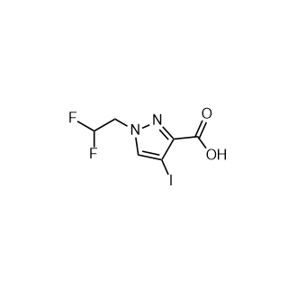 1-(2,2-二氟乙基)-4-碘-1H-吡唑-3-羧酸结构式