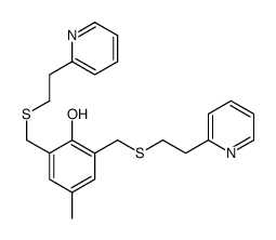 4-methyl-2,6-bis(2-pyridin-2-ylethylsulfanylmethyl)phenol结构式