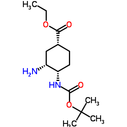 (1R,3R,4S)-3-Amino-4-(Boc-amino)cyclohexane-carboxylic acid ethyl ester结构式