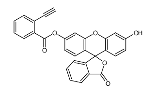 3'-hydroxy-3-oxo-3H-spiro[isobenzofuran-1,9'-xanthen]-6'-yl 2-ethynylbenzoate结构式