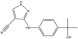 3-(4-(2-hydroxypropan-2-yl)phenylamino)-1H-pyrazol-4-carbonitrile结构式