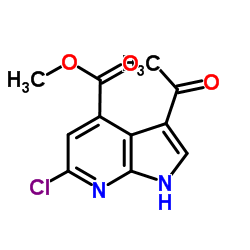 Methyl 3-acetyl-6-chloro-1H-pyrrolo[2,3-b]pyridine-4-carboxylate结构式