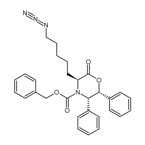 (3S,5S,6R)-benzyl 3-(5-azidopentyl)-2-oxo-5,6-diphenylmorpholine-4-carboxylate Structure