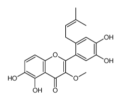 2-[4,5-Dihydroxy-2-(3-methyl-2-buten-1-yl)phenyl]-5,6-dihydroxy-3 -methoxy-4H-chromen-4-one Structure