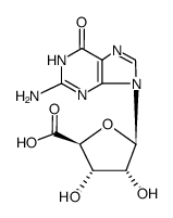(2S,3S,4R,5R)-5-(2-amino-6-oxo-1H-purin-9(6H)-yl)-3,4-dihydroxytetrahydrofuran-2-carboxylic acid Structure