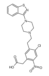 5-[2-[4-(1,2-Benzisothiazol-3-yl)-1-piperazinyl]ethyl]-4-chloro-2-nitro-benzeneacetic Acid structure