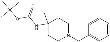 Carbamic acid, N-[4-methyl-1-(phenylmethyl)-4-piperidinyl]-, 1,1-dimethylethyl ester结构式