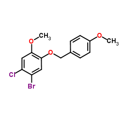 1-Bromo-2-chloro-4-methoxy-5-[(4-methoxybenzyl)oxy]benzene结构式