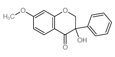 4H-1-Benzopyran-4-one,2,3-dihydro-3-hydroxy-7-methoxy-3-phenyl-结构式