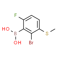 2-Bromo-6-fluoro-3-(methylthio)phenylboronic acid structure