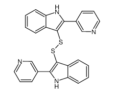 1,2-bis(2-(pyridin-3-yl)-1H-indol-3-yl)disulfane结构式