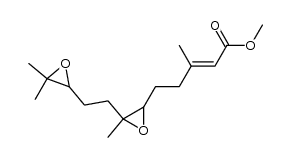 Methyl (2E)-6,7,10,11-diepoxy-3,7,11-trimethyldodec-2-enoate结构式