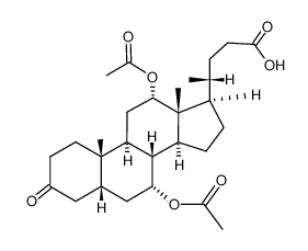 (5beta,7alpha,12alpha)-7,12-bis(acetyloxy)-3-oxocholan-24-oic acid结构式
