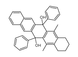 5,14-dimethyl-6,13-diphenyl-1,2,3,4,6,13-hexahydropentacene-6,13-diol结构式