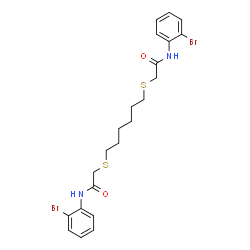 2-[(6-([2-(2-BROMOANILINO)-2-OXOETHYL]SULFANYL)HEXYL)SULFANYL]-N-(2-BROMOPHENYL)ACETAMIDE结构式