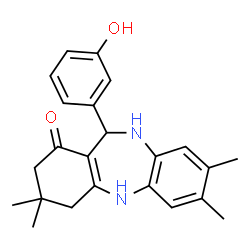 11-(3-Hydroxyphenyl)-3,3,7,8-tetramethyl-2,3,4,5,10,11-hexahydro-1H-dibenzo[b,e][1,4]diazepin-1-one Structure