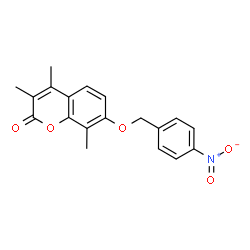 3,4,8-trimethyl-7-[(4-nitrophenyl)methoxy]chromen-2-one structure