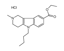 ethyl 5-butyl-2-methyl-3,4-dihydro-1H-pyrido[4,3-b]indole-8-carboxylate,hydrochloride Structure