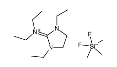 difluoro(trimethyl)silanuide,N,N,1,3-tetraethyl-4,5-dihydroimidazol-1-ium-2-amine结构式