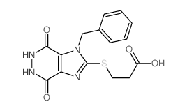 3-[(9-benzyl-2,5-dioxo-3,4,7,9-tetrazabicyclo[4.3.0]nona-7,10-dien-8-yl)sulfanyl]propanoic acid Structure