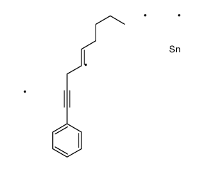 trimethyl(1-phenylnon-4-en-1-yn-4-yl)stannane结构式
