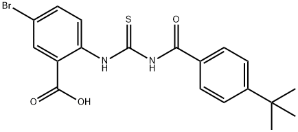 5-bromo-2-[[[[4-(1,1-dimethylethyl)benzoyl]amino]thioxomethyl]amino]-benzoic acid picture