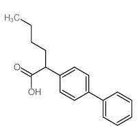 2-(4-phenylphenyl)hexanoic acid structure