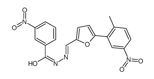 N-[[5-(2-methyl-5-nitrophenyl)furan-2-yl]methylideneamino]-3-nitrobenzamide Structure