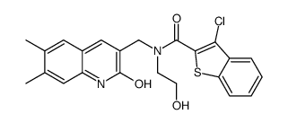 Benzo[b]thiophene-2-carboxamide, 3-chloro-N-[(1,2-dihydro-6,7-dimethyl-2-oxo-3-quinolinyl)methyl]-N-(2-hydroxyethyl)- (9CI) Structure