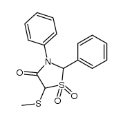 5-methylsulfanyl-1,1-dioxo-2,3-diphenyl-1λ6-thiazolidin-4-one结构式
