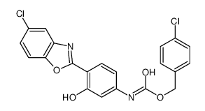 Carbamic acid, [4-(5-chloro-2-benzoxazolyl)-3-hydroxyphenyl]-, (4-chlorophenyl)methyl ester (9CI)结构式