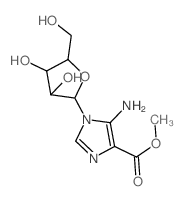 methyl 5-amino-1-[3,4-dihydroxy-5-(hydroxymethyl)oxolan-2-yl]imidazole-4-carboxylate结构式