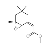 [(1S,6R)-4,4,6-Trimethyl-7-oxa-bicyclo[4.1.0]hept-(2E)-ylidene]-acetic acid methyl ester结构式