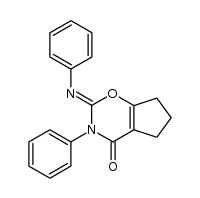 3-phenyl-2-phenylimino-2,3,6,7-tetrahydro-5H-cyclopenta[e][1,3]oxazin-4-one结构式