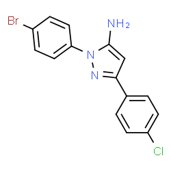 1-(4-Bromophenyl)-3-(4-chlorophenyl)-1H-pyrazol-5-ylamine structure