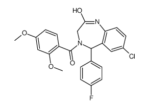 7-chloro-4-(2,4-dimethoxybenzoyl)-5-(4-fluorophenyl)-3,5-dihydro-1H-1,4-benzodiazepin-2-one Structure