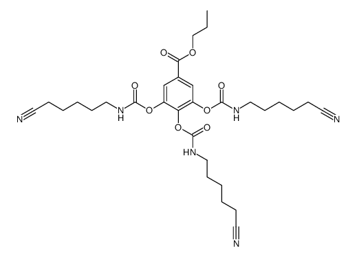 Tris-(N-ω-cyano-pentylcarbamoyl)-gallussaeure-propylester结构式