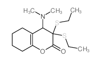 4-dimethylamino-3,3-bis(ethylsulfanyl)-5,6,7,8-tetrahydro-4H-chromen-2-one结构式