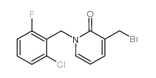 3-溴甲基-1-(2-氯-6-氟苄基)-1,2-二氢-2-吡啶酮结构式