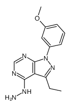 4-hydrazino-3-ethyl-1-(3-methoxyphenyl)-1H-pyrazolo[3,4-d]pyrimidine结构式