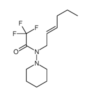 2,2,2-trifluoro-N-hex-2-enyl-N-piperidin-1-ylacetamide结构式