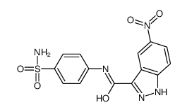 5-nitro-N-(4-sulfamoylphenyl)-1H-indazole-3-carboxamide结构式