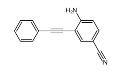 4-amino-3-(phenylethynyl)benzonitrile结构式