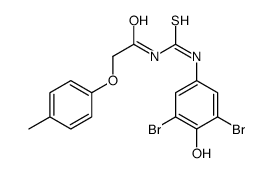 N-[(3,5-dibromo-4-hydroxyphenyl)carbamothioyl]-2-(4-methylphenoxy)acetamide结构式