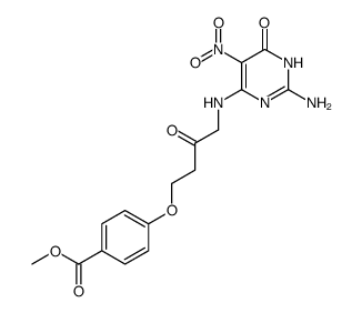 1-[N-(2-amino-4-hydroxy-5-nitropyrimidin-6-yl)amino]-4-[p-(carbomethoxy)phenoxy]-2-butanone结构式
