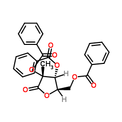 2,3,5-Tri-O-benzoyl-2-C-methyl-D-ribonic acid-1,4-lactone structure